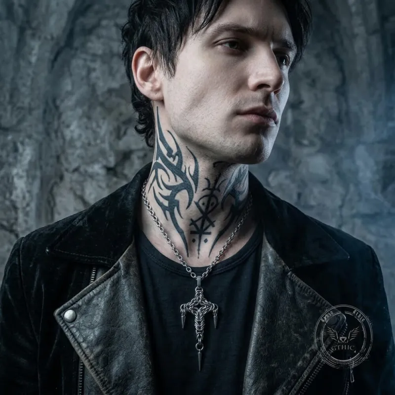 Gothic Woven Cross Stainless Steel Pendant made by GTHIC