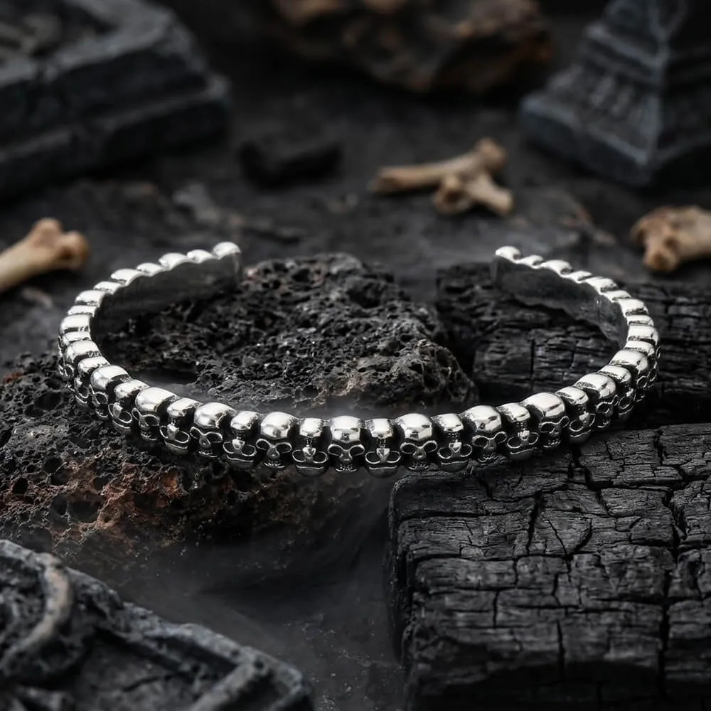 Punk Skull Head Stainless Steel Open Bracelet sold by GTHIC product image thumbnail 5