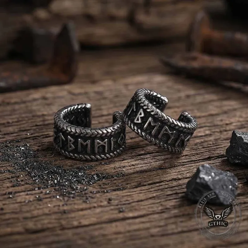 Vintage Viking Runes Stainless Steel Ear Cuffs made by GTHIC
