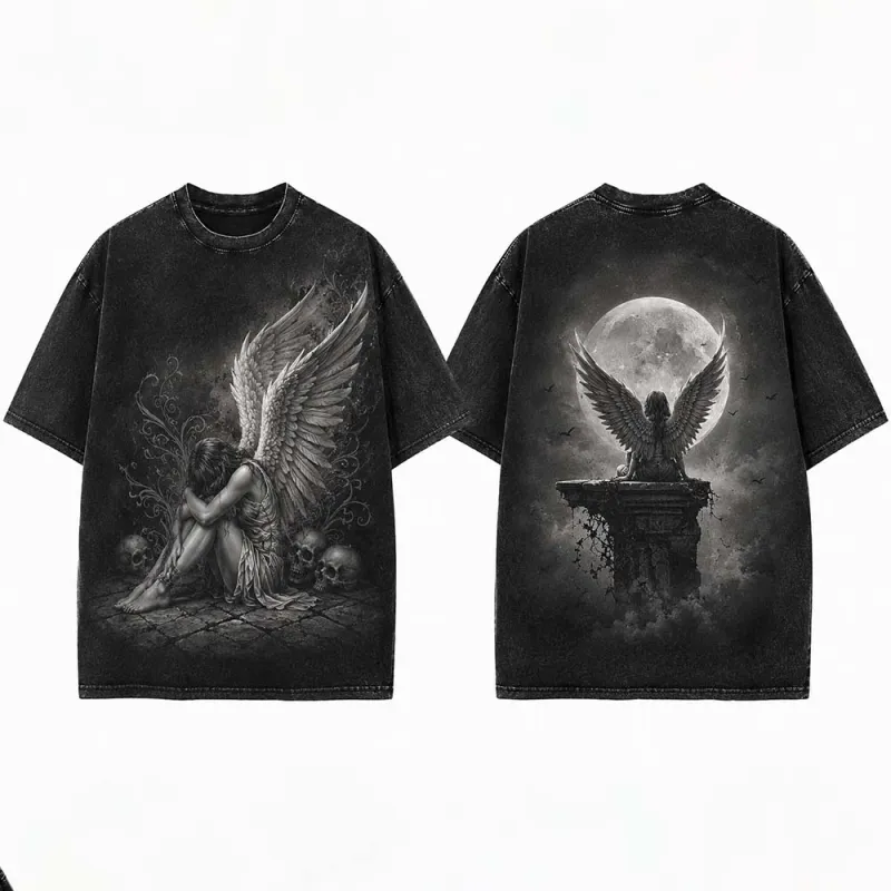 Angel Goddess Vintage Washed Skull T-shirt made by GTHIC