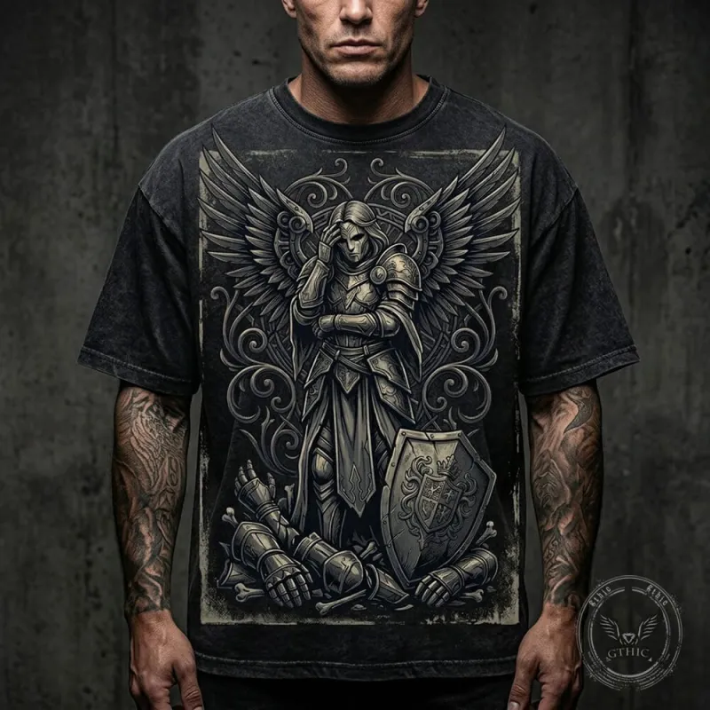 Archangel Warrior Fallen Soldier Vintage Washed T-Shirt made by GTHIC