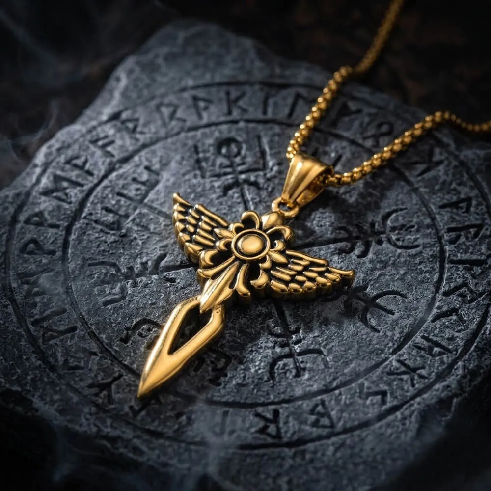 Punk Wings Sword Stainless Steel Cross Pendant sold by GTHIC product image thumbnail 5
