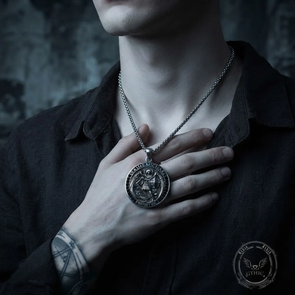 St. Michael Archangel Stainless Steel Religious Pendant sold by GTHIC product image thumbnail 2