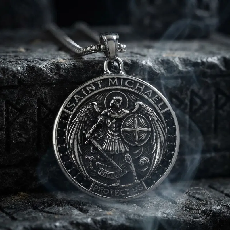 St. Michael Archangel Stainless Steel Religious Pendant made by GTHIC