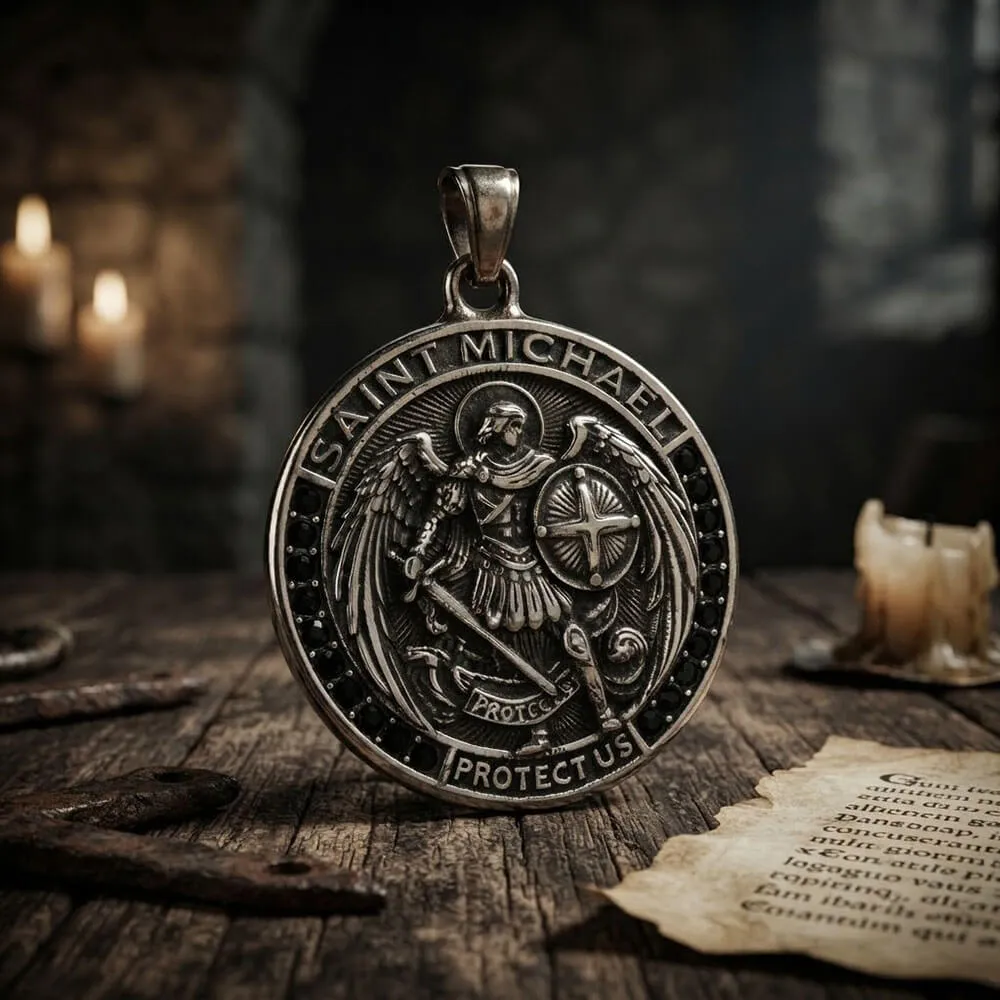 St. Michael Archangel Stainless Steel Religious Pendant sold by GTHIC product image thumbnail 4
