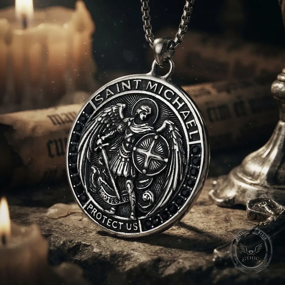 St. Michael Archangel Stainless Steel Religious Pendant sold by GTHIC product image thumbnail 3