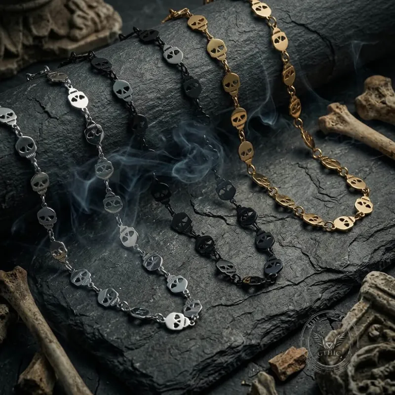 Punk Skull Stainless Steel Chain Necklace made by GTHIC