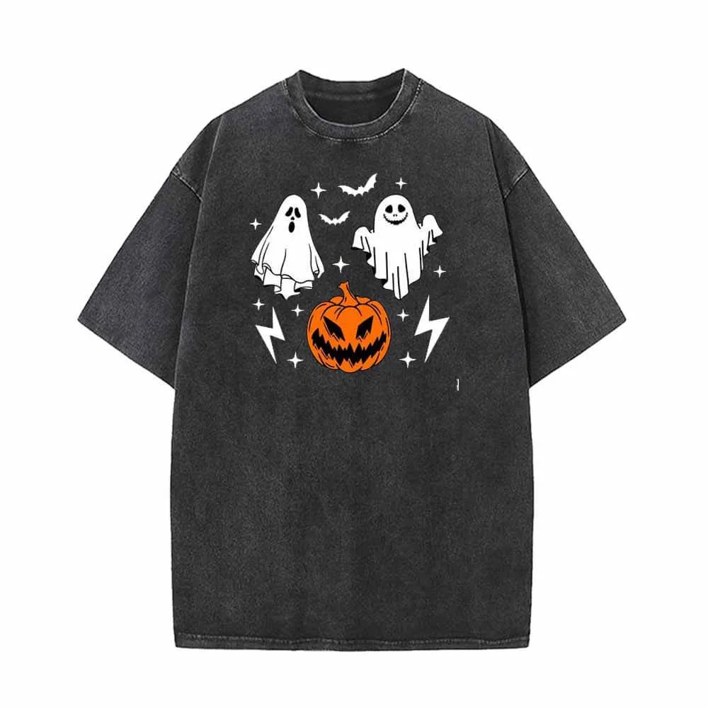 Horror Pumpkin Ghost Vintage Washed T-shirt sold by GTHIC
