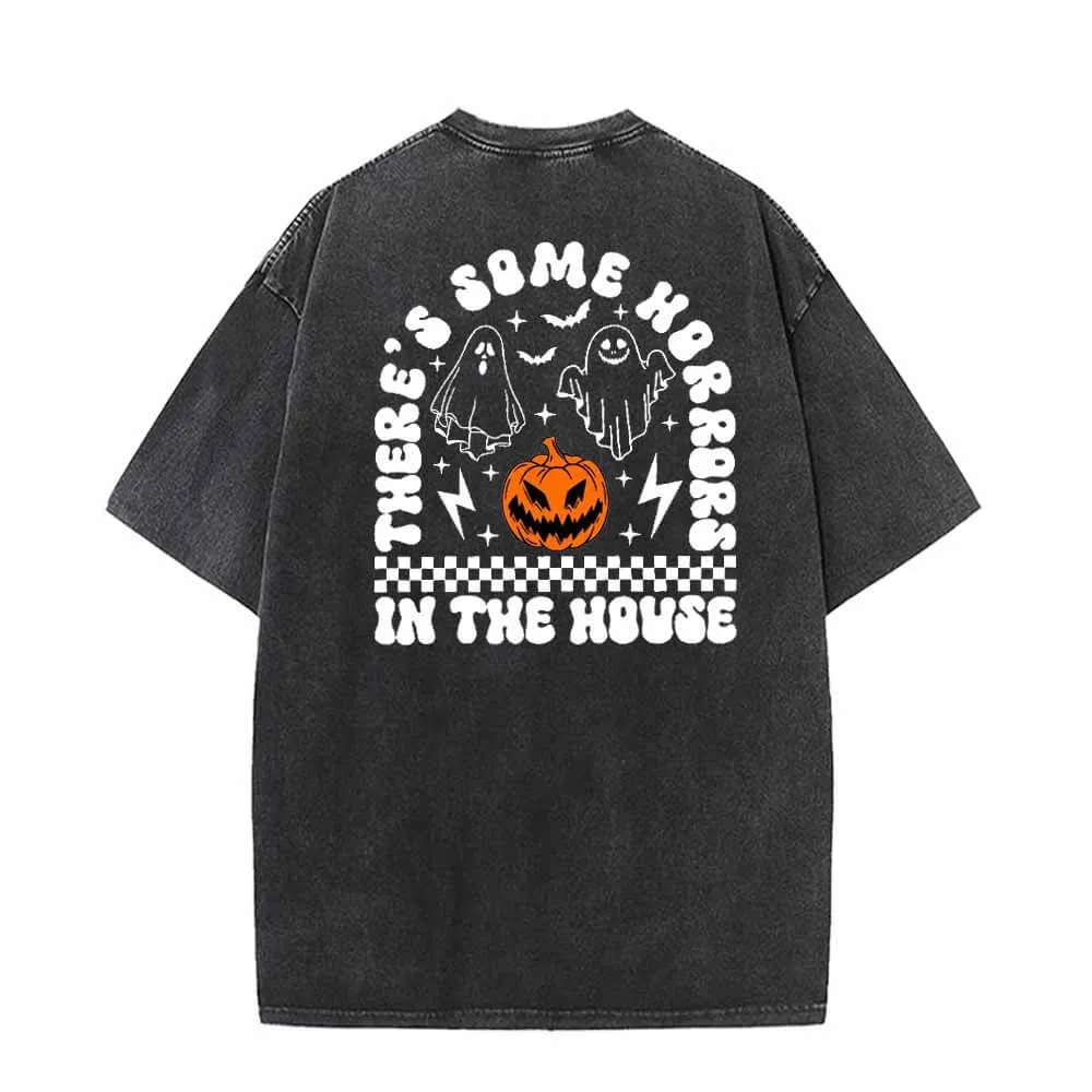 Horror Pumpkin Ghost Vintage Washed T-shirt sold by GTHIC product image thumbnail 2