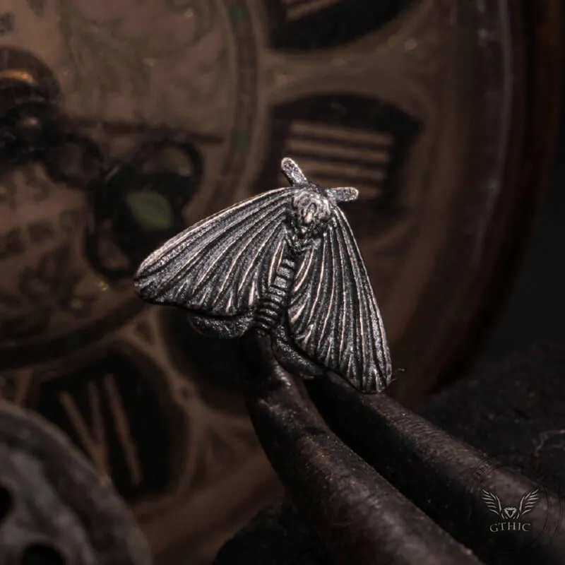 Gothic Moth Sterling Silver Stud Earrings sold by GTHIC product image thumbnail 4