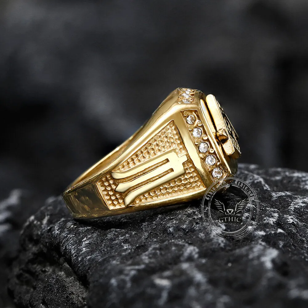 AG Masonic Diamond Stainless Steel Ring sold by GTHIC product image thumbnail 5