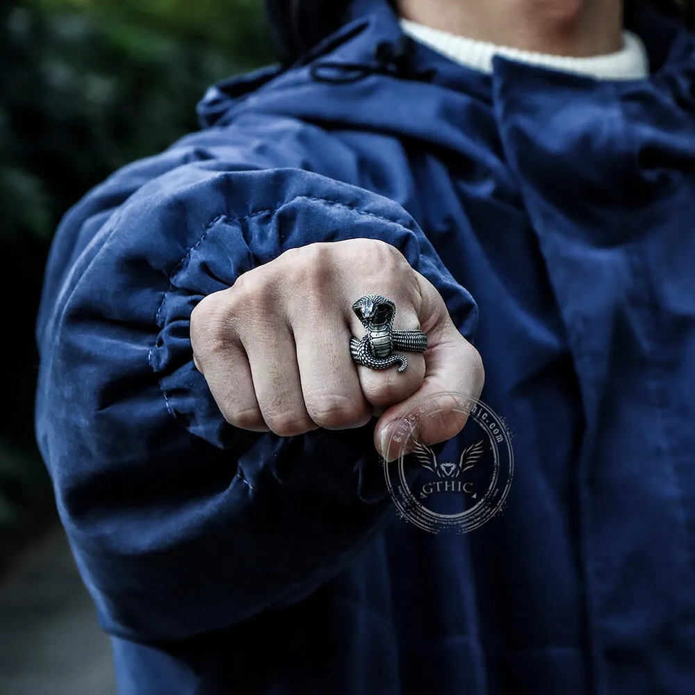 King Cobra Sterling Silver Snake Ring sold by GTHIC product image thumbnail 2