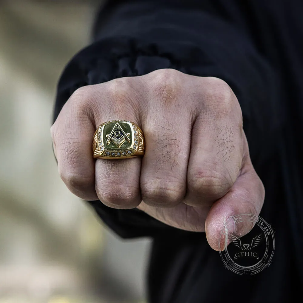 AG Masonic Diamond Stainless Steel Ring sold by GTHIC product image thumbnail 2