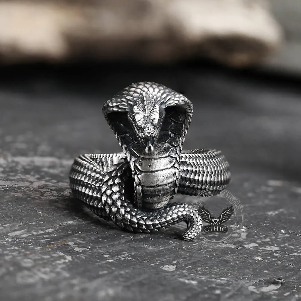 King Cobra Sterling Silver Snake Ring sold by GTHIC product image thumbnail 3
