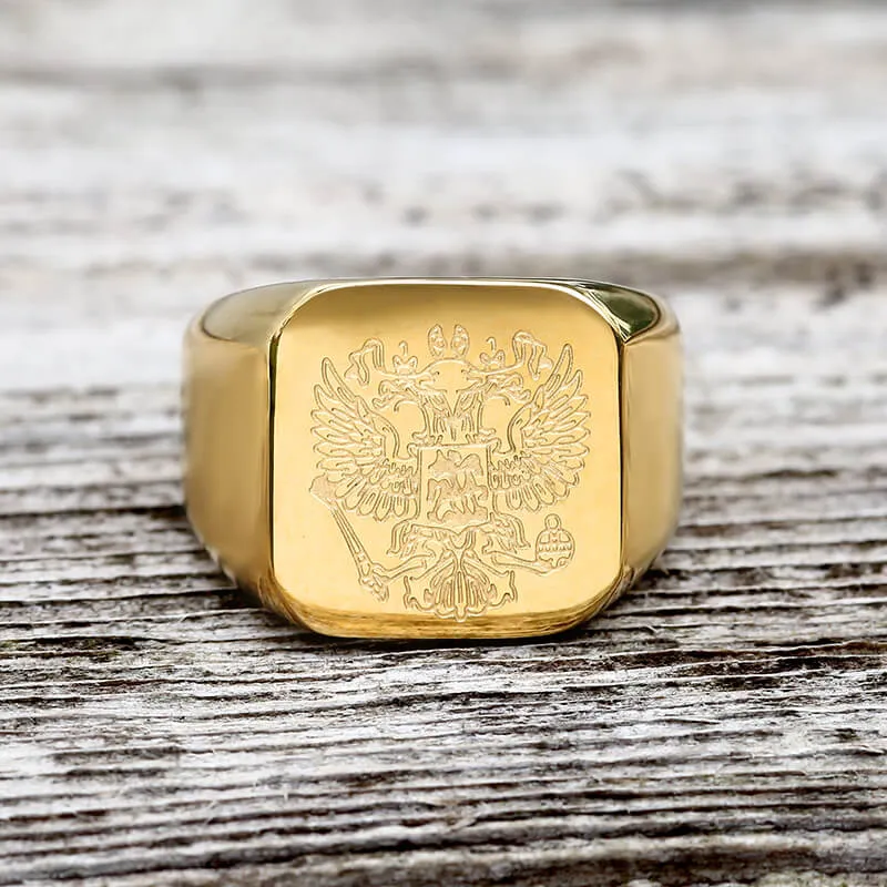 Double-Headed Eagle Stainless Steel Coat of Arms Ring sold by GTHIC product image thumbnail 5