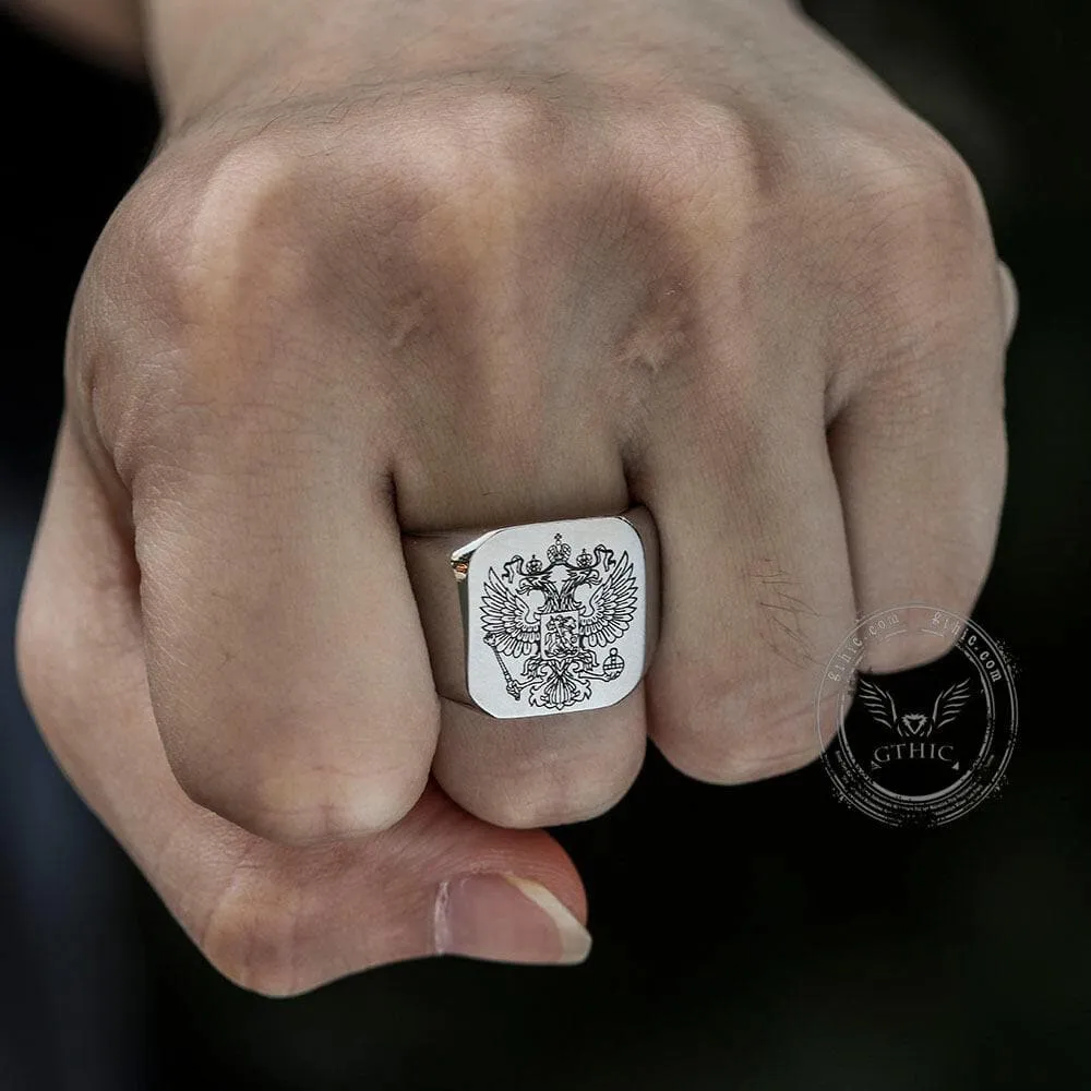 Double-Headed Eagle Stainless Steel Coat of Arms Ring sold by GTHIC product image thumbnail 2