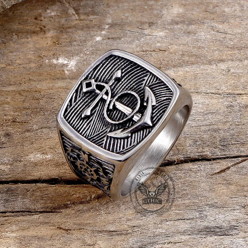 Nordic Anchor Compass Stainless Steel Ring sold by GTHIC product image thumbnail 3