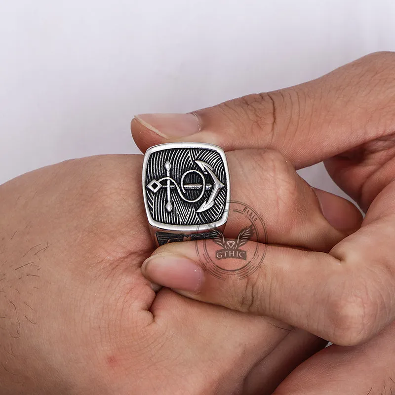 Nordic Anchor Compass Stainless Steel Ring sold by GTHIC product image thumbnail 2
