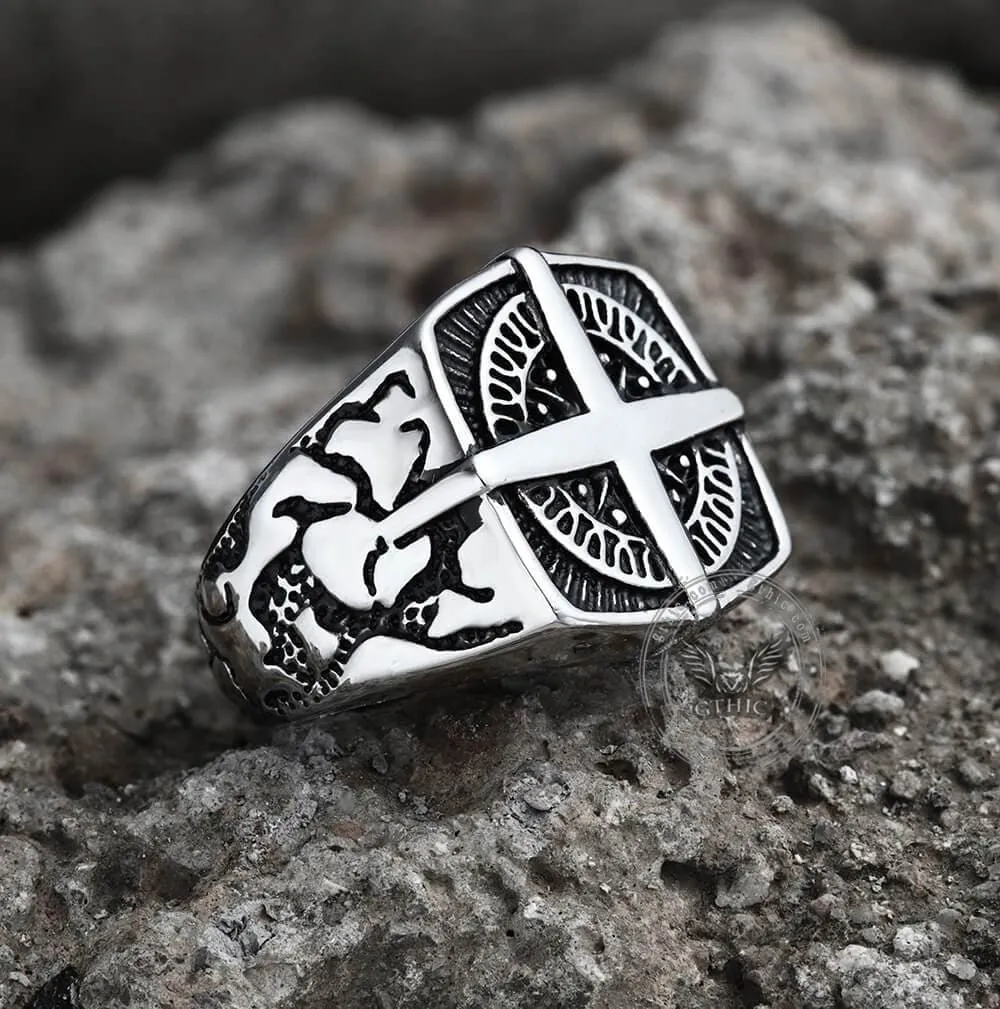 Pirate Compass Cross Stainless Steel Ring sold by GTHIC product image thumbnail 4