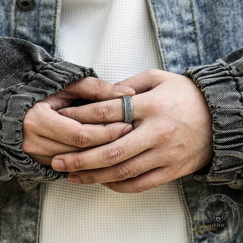 Viking Celtic Knot Stainless Steel Spinner Ring sold by GTHIC product image thumbnail 2