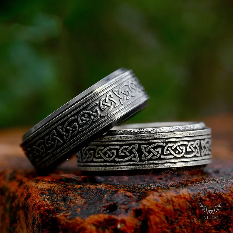 Viking Celtic Knot Stainless Steel Spinner Ring sold by GTHIC
