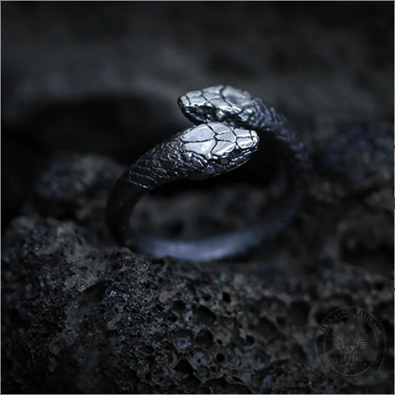 Greek Amphisbaena Sterling Silver Mythology Woman Ring sold by GTHIC product image thumbnail 4