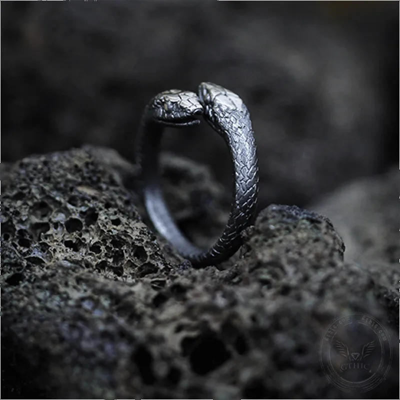 Greek Amphisbaena Sterling Silver Mythology Woman Ring sold by GTHIC product image thumbnail 3