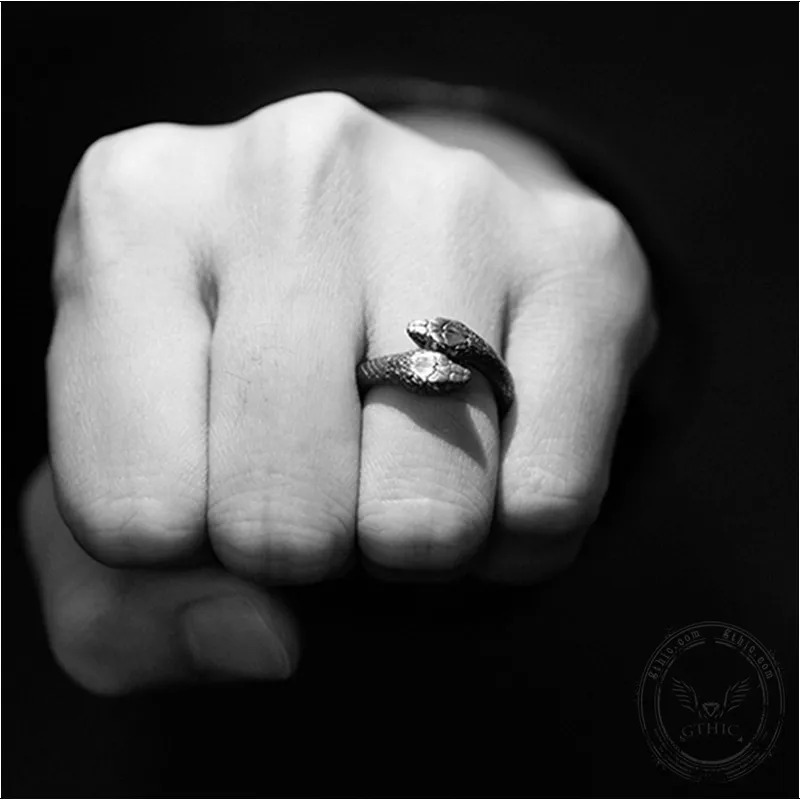 Greek Amphisbaena Sterling Silver Mythology Woman Ring sold by GTHIC product image thumbnail 2