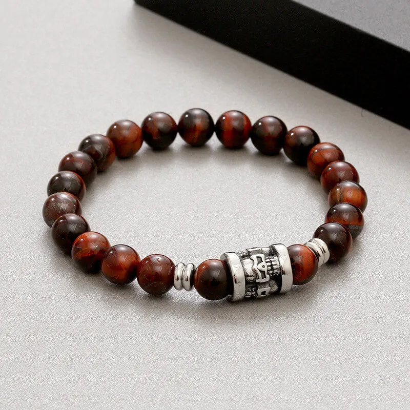 Vintage Skull Pattern Natural Stone Bracelet sold by GTHIC product image thumbnail 5
