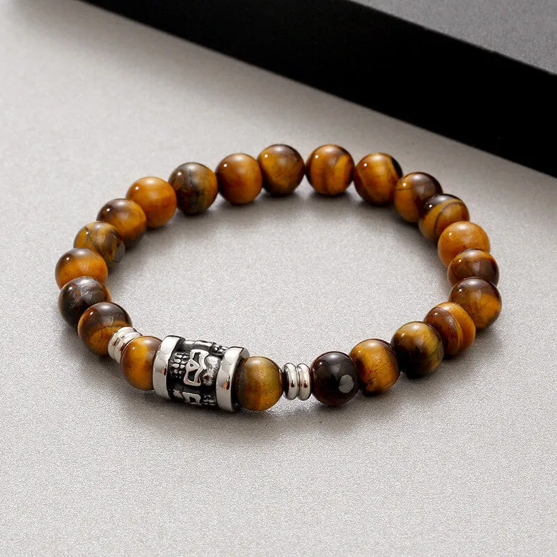 Vintage Skull Pattern Natural Stone Bracelet sold by GTHIC product image thumbnail 4