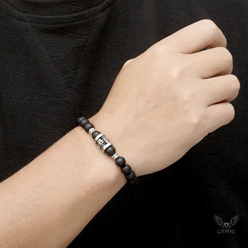 Vintage Skull Pattern Natural Stone Bracelet sold by GTHIC product image thumbnail 3