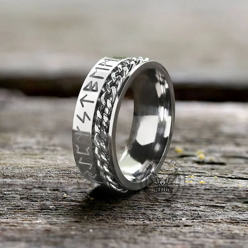 Viking Runes Chain Stainless Steel Spinner Ring sold by GTHIC product image thumbnail 3