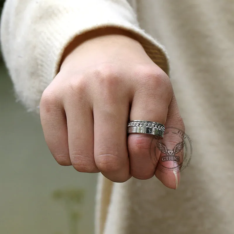 Viking Runes Chain Stainless Steel Spinner Ring sold by GTHIC product image thumbnail 2