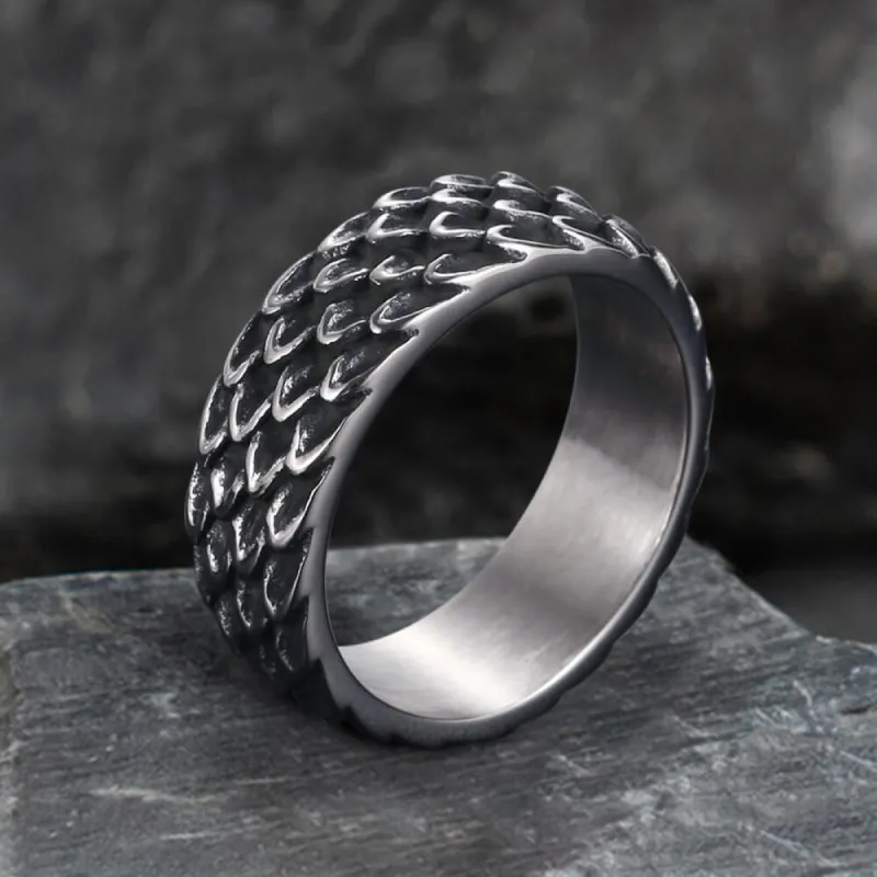 Dragon Scale Stainless Steel Ring sold by GTHIC