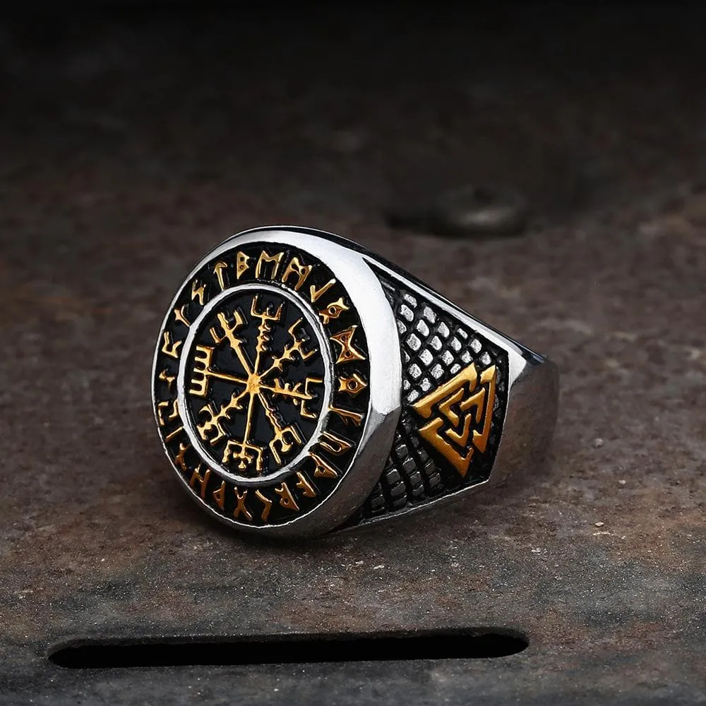 Futhark Runes Compass Viking Ring sold by GTHIC
