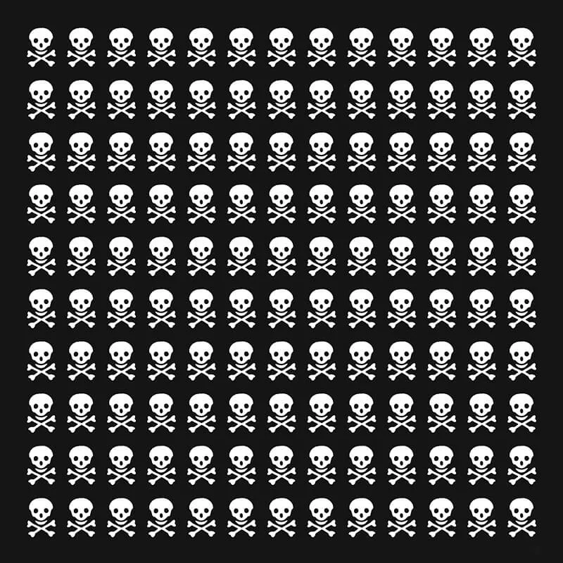 Classic Skulls Print Cotton Square Scarf sold by GTHIC product image thumbnail 5