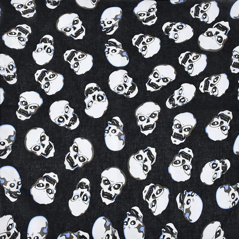 Classic Skulls Print Cotton Square Scarf sold by GTHIC