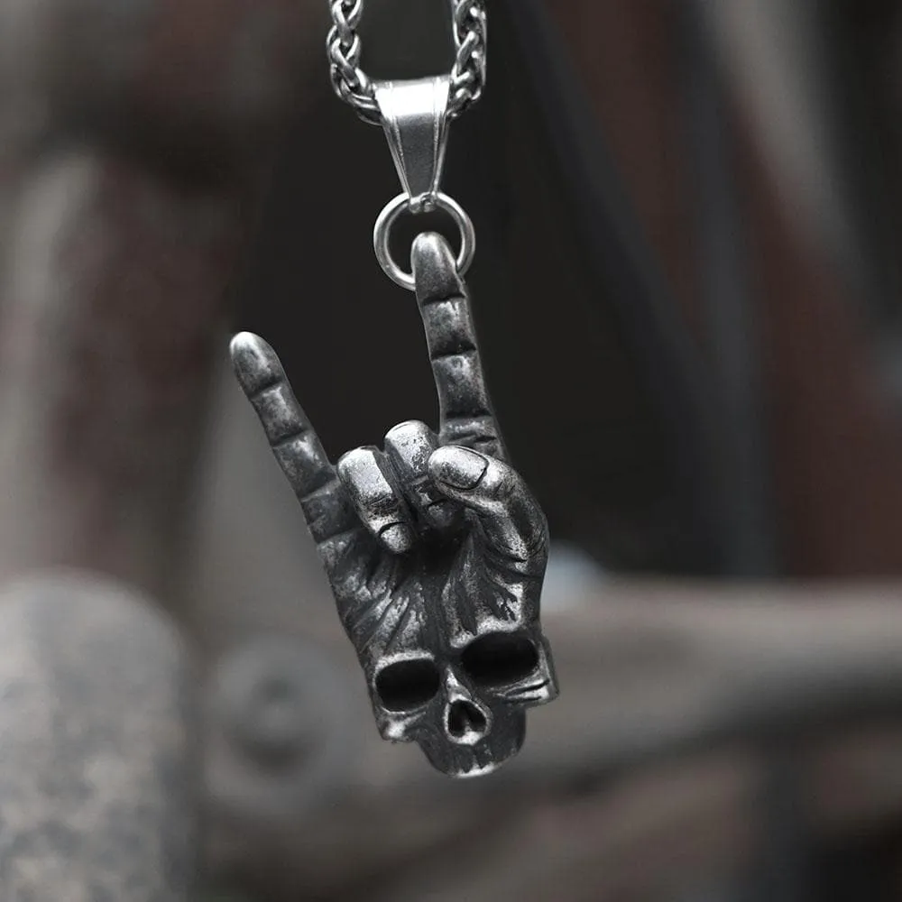 Gothic Dark Rock Stainless Steel Skull Necklace sold by GTHIC