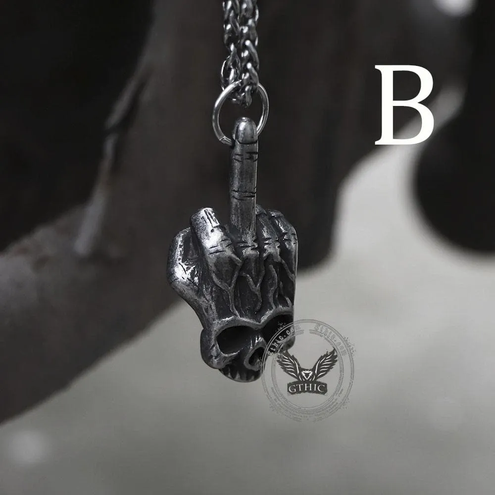 Gothic Dark Rock Stainless Steel Skull Necklace sold by GTHIC product image thumbnail 4