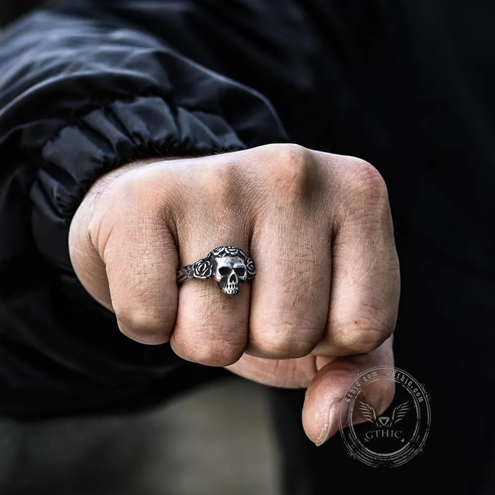 Free Soul Never Dies Flower Skull Stainless Steel Wedding Ring sold by GTHIC product image thumbnail 2
