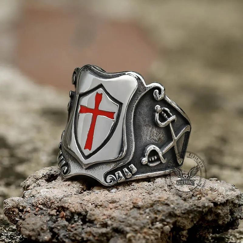 Paladin Shield Stainless Steel Ring sold by GTHIC product image thumbnail 3
