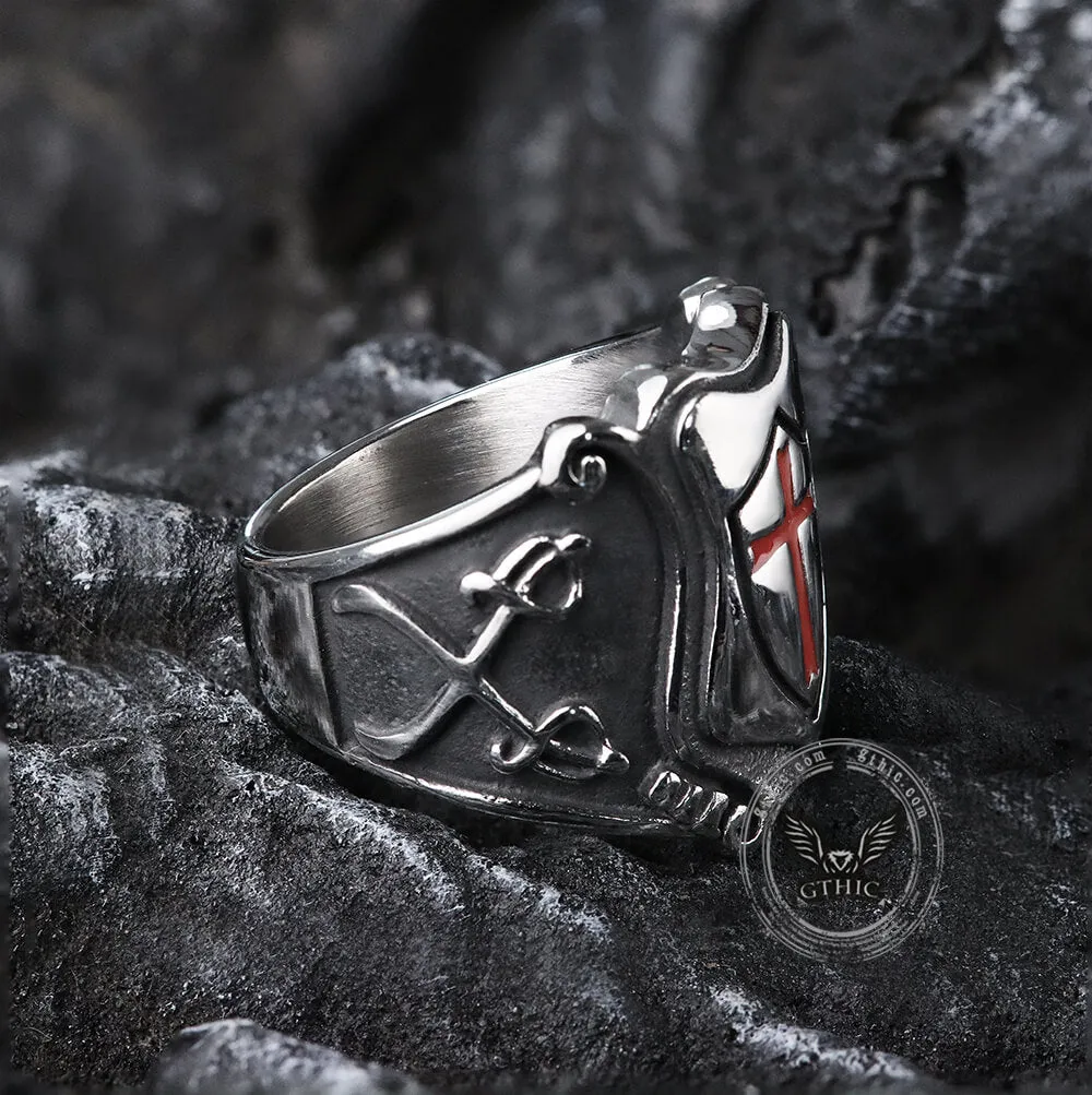 Paladin Shield Stainless Steel Ring sold by GTHIC product image thumbnail 5