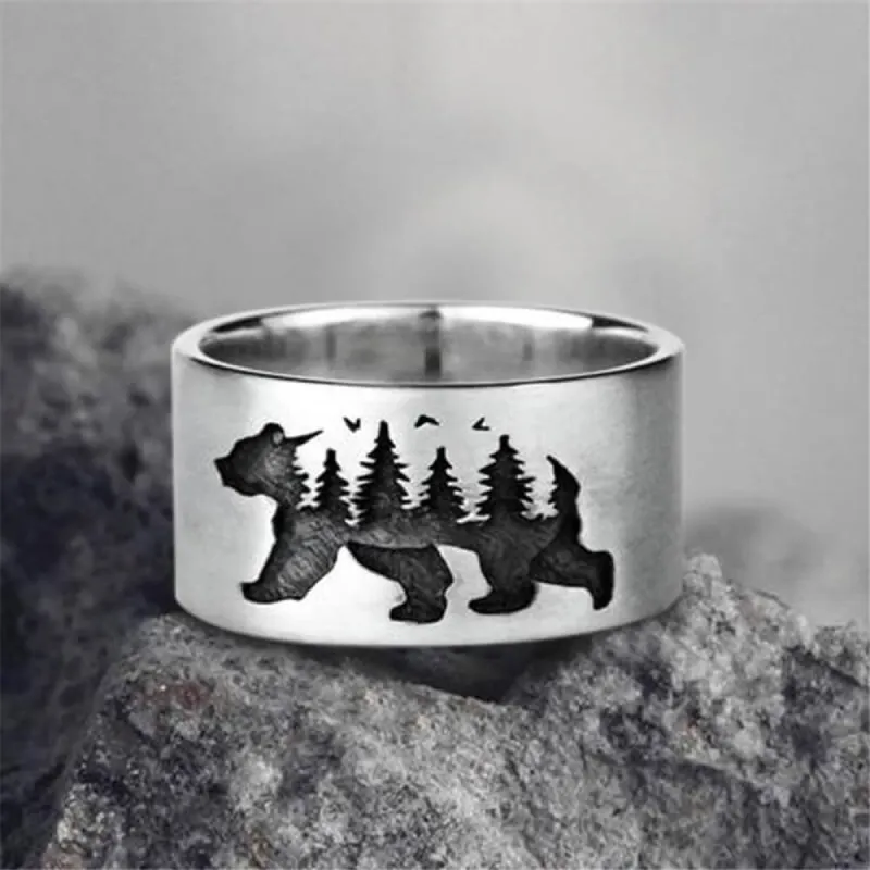 Black Bear Forest Alloy Ring sold by GTHIC