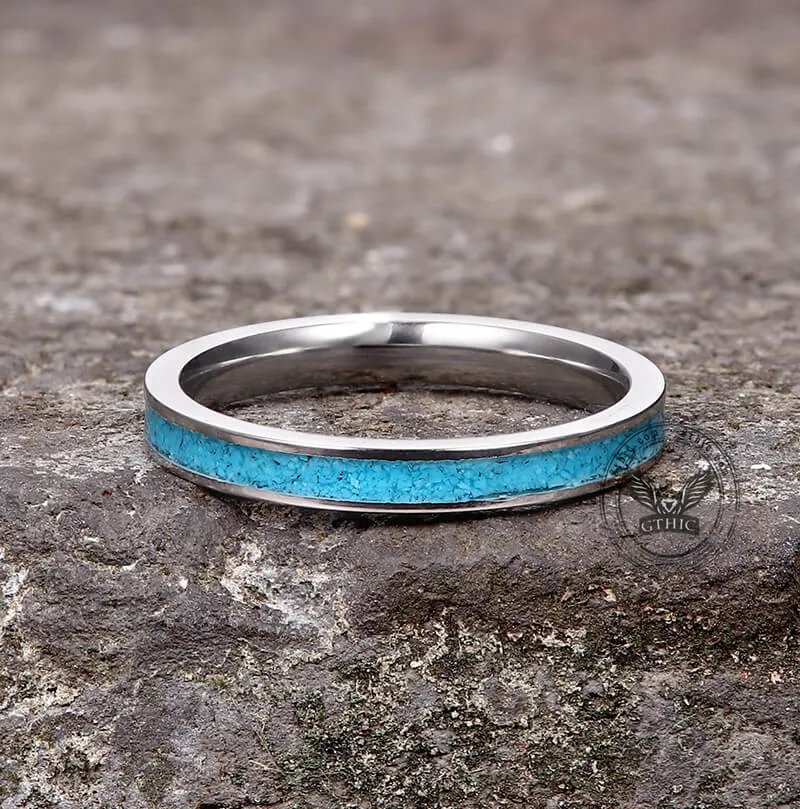 3mm Turquoise Band Titanium Ring sold by GTHIC product image thumbnail 3