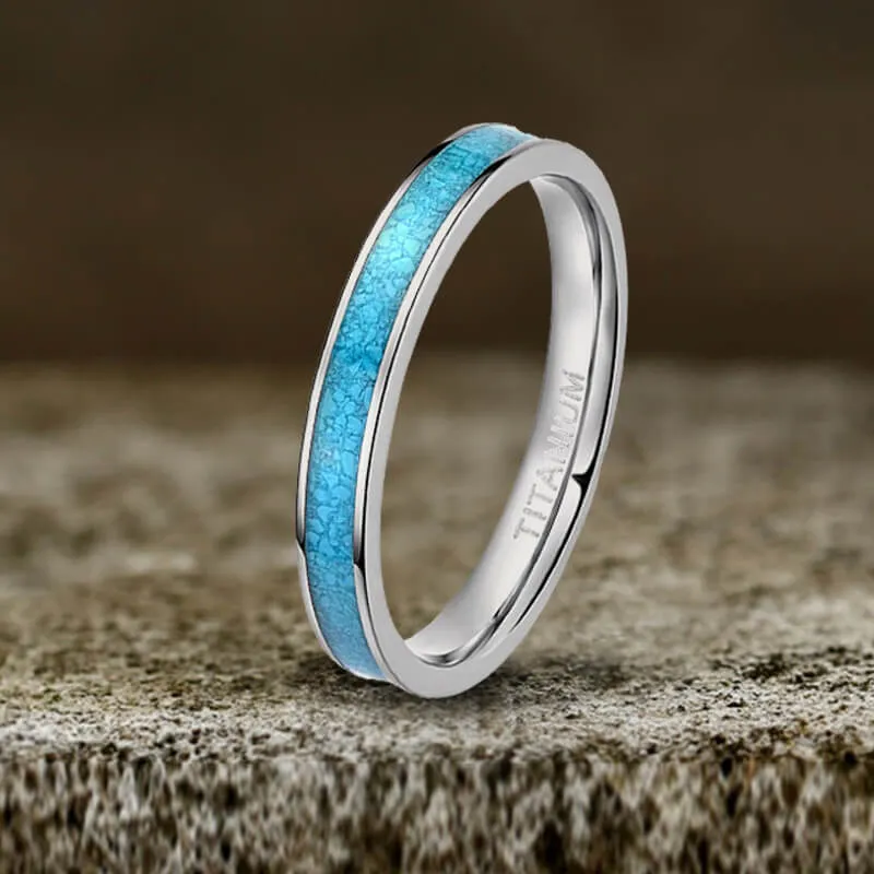 3mm Turquoise Band Titanium Ring sold by GTHIC