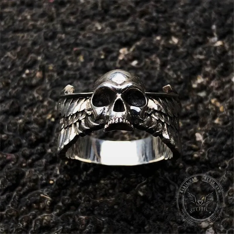 Winged Skull Sterling Silver Ring sold by GTHIC product image thumbnail 5