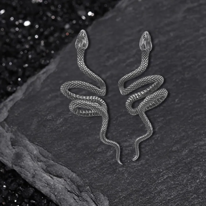 Coiled Wild Snake Stainless Steel Ear Cuffs sold by GTHIC
