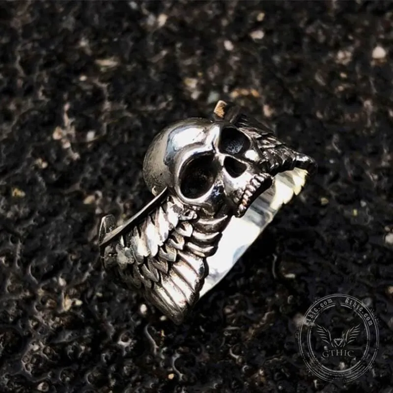 Winged Skull Sterling Silver Ring sold by GTHIC product image thumbnail 3