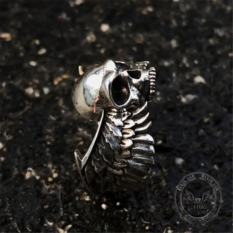 Winged Skull Sterling Silver Ring sold by GTHIC product image thumbnail 4