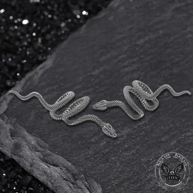Coiled Wild Snake Stainless Steel Ear Cuffs sold by GTHIC product image thumbnail 3